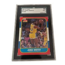 1986-87 James Worthy Fleer Basketball # 131 Rookie SGC 9 Mint HOF Lakers - £374.71 GBP