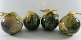 Lot of 4 Thomas Kinkade Christmas Ball Ornaments Stonehearth Silent Night - £31.64 GBP