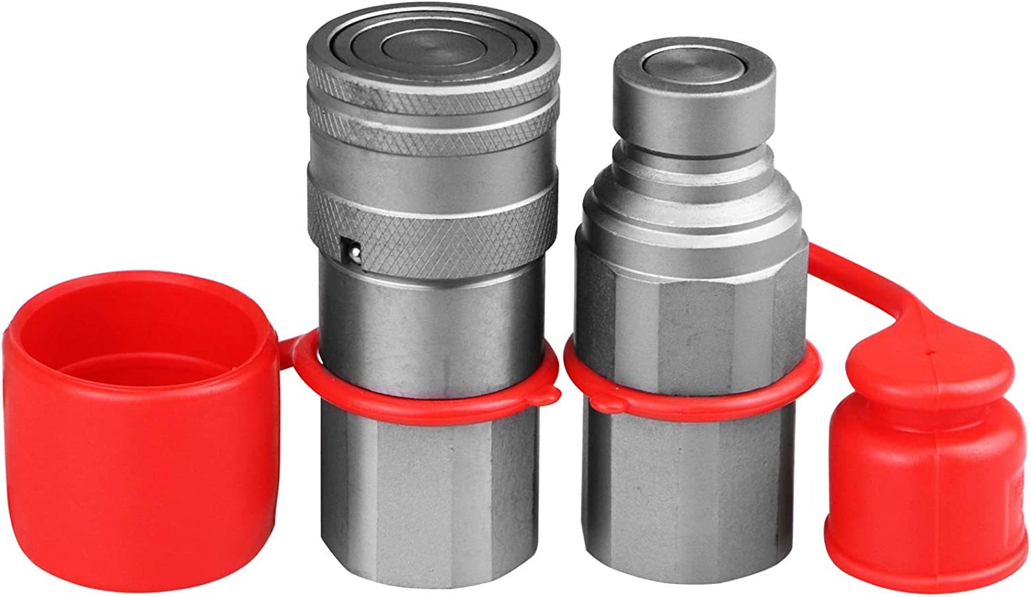 3/4&quot; SAE Skid Steer Bobcat Flat Face Hydraulic Quick Connect Couplers, K... - $46.99