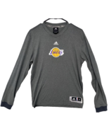 Adidas Mens Warm Up Shirt Size Medium Lakers Los Angeles Long Sleeve Authentics - $24.74