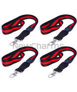 4 of Lanyards with Thin RED Line w/ Hook and Removable Clasp - Fire Figh... - £9.36 GBP