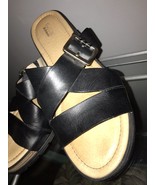 DR SCHOLLS SANDALS Black Silver Buckle Famous Comfort Shoes EUC Smoke Fr... - $65.36 CAD