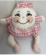 Vintage Plush Kiddie Kingdom Pink Gingham Humpty Dumpty 11” Wind Up Musi... - £18.35 GBP