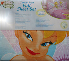 Disney Tinkerbell Whimsy Pink 4PC Full Sheets Bedding Set New - £75.92 GBP