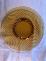Vintage Amber Spiral Optic 8 Inch Plate Depression Glass Mint - £11.77 GBP