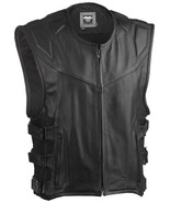 HIGHWAY 21 Blockade Leather Motorcycle Vest, Black, Large - $261.90 CAD