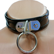 Vinyl Collar Choker O Ring Adjustable Buckle Closure Nail Head 1-1/8&quot; Wi... - £14.78 GBP