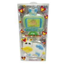 VINTAGE ACTION TV CRYSTAL SOAP BARS COW MOO CHANGING SCREEN NEW IN PACKAGE - $19.00