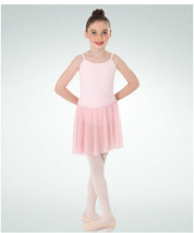 Body Wrappers BW198 Girl&#39;s Small/Medium (4-7) Light Pink Chiffon Pull-On Skirt - £6.40 GBP