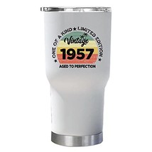Vintage 1957 Limited Edition Tumbler 30oz With Lid Gift 65th Happy Birthday One  - £23.70 GBP