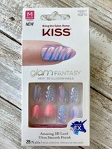 Kiss Glam Fantasy Next 3D Illusion Medium Nails KGF10 Unicorn SpecialFX 28 Nails - £8.68 GBP