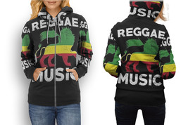 Reggae Music   All Over Print Zipper Hoodie for Women - £21.94 GBP