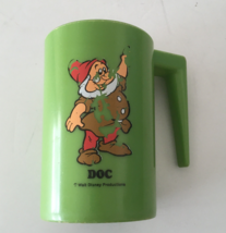 Walt Disney productions snow white Doc green plastic mug cup with handle - $19.75