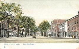 Raphael Tuck East Main Street Shops Horse Buggy Greenfield MA Mass UD A34 - £7.11 GBP