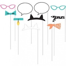 Purr-Fect Kitty Cat Party Photo Booth Props 10 Pack Paper 10&quot; Girls Party Decor - £16.77 GBP
