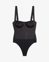 WeWoreWhat Bodysuit Black Stretch Charmeuse Ruched size 2 Black NWT - €38,63 EUR