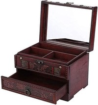 The Brokimis Wooden Jewelry Box With Mirror Is A Traditional Wood Jewelry Box - £37.69 GBP