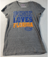 Florida Gators PINK Victoria&#39;s Secret Shirt Football Womens Large Gray P... - £13.84 GBP