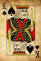 Playing Card Poster - King of Spades #9 Canvas Art Poster 16&quot;x 24&quot; - £23.15 GBP