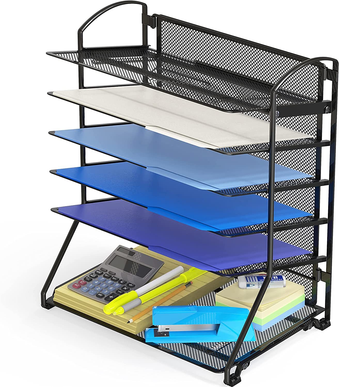 Black Simplehouseware 6 Trays Desktop Document Letter Tray Organization ... - $33.98