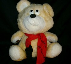 Vintage Christmas Stuffed Animal Plush Fun World Teddy Bear Seasons Greetings - $23.75