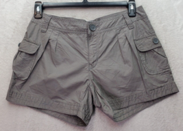 Gap Cargo Shorts Women Size 6 Gray 100% Cotton Pleated Front Regular Fit Pockets - £12.38 GBP