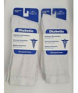 ( LOT 2 ) Diabetic Therapeutic Socks Men&#39;s Socks size 10-13 White TOTAL ... - £13.41 GBP