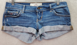 Hollister California Mini Short Women&#39;s 5/27 Denim Pockets Low Rise Flat Front - £15.93 GBP
