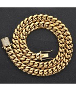 Hip Hop 18k Gold Plated Stainless Steel Jewelry Iced Cadena Hombre Miami... - £13.53 GBP+