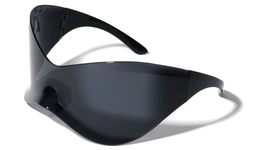 Dweebzilla Futuristic XL Oversized Mask Y2K One Piece Shield Lens Sunglasses (Bl - £11.02 GBP