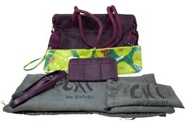 Chi by Carlos Falchi Large Purple Snakeskin Print Leather Shoulder Bag w... - $64.99