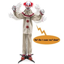 Scary Clown Harry Motion Activated Animatronic Killer Halloween Prop Life-Size - £80.69 GBP