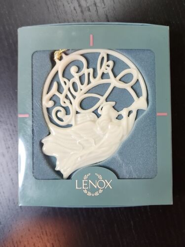 Primary image for Lenox Porcelain Christmas Ornament Holiday Wishes Hark The Hearald Angel VTG