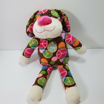 Dan Dee Brown Peace Sign Dog 16&quot; Plush Stuffed Animal Floppy Tag - $12.95