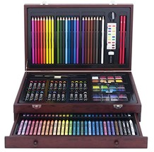 Art Supplies For Teens Adults Kids 142-Piece Wood Art Set Watercolor Crayons New - £36.38 GBP