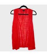 THEORY Apollonia Glint Cardigan Sweater Vest Red Orange Linen Blend size... - €33,38 EUR