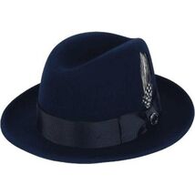 Men Bruno Capelo Hat Australian Wool Crushable Center Dent CHICAGO Ch302 Navy image 2