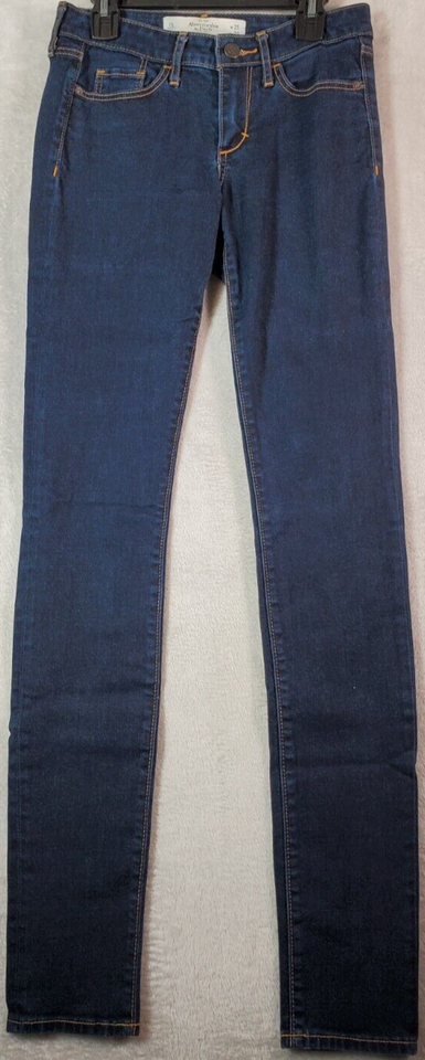 Abercrombie &amp; Fitch Jeans Womens Size 0L Dark Blue Flat Front Skinny Leg... - $15.19