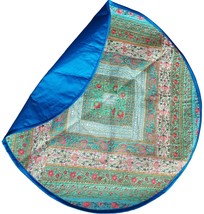 Round tablecloth table runner sofa throw boho tapestry hand made Indian vintage - $46.13