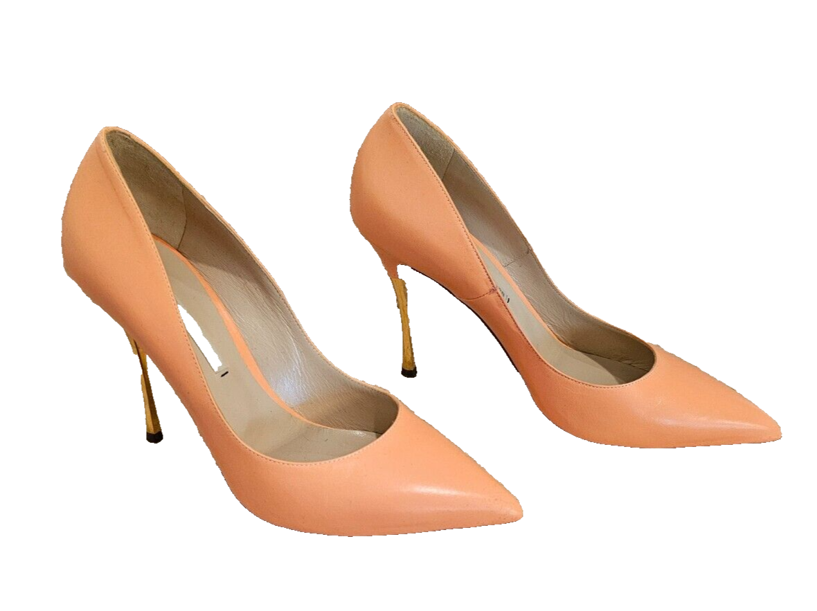 NICHOLAS KIRKWOOD Melon Leather Metal Stiletto Pumps - Size 37.5 - $143.99