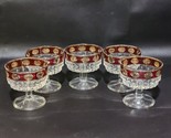 Vintage STAMPI FRANCOLINI Ruby &amp; Gold Rim Low Sherbet Dessert Cup - Set ... - $34.44
