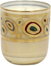 Candle Regalia Arabesque Aqua Green Soy Wax 14-Carat Gold Glass Hand-Painted - $119.00