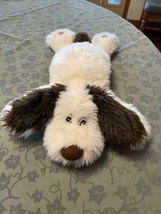Rare Chosun Shaggy Floppy 18&quot; Dog Laying Down Pink Tongue off White brown Plush - £54.46 GBP