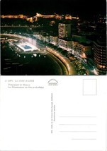 Europe France French Riviera Monaco Prince&#39;s Port Palace Night Vintage Postcard - £7.43 GBP