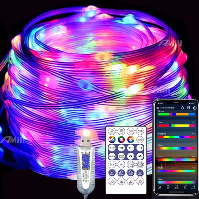 5M Led Strip Light RGB Infrared Bluetooth Controller Christmas Tree Light  Decor - £137.48 GBP