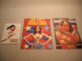 Set Of 3 Wonder Woman Magnets 2 Lynda Carter 1 Cartoon Various Sizes - $19.79