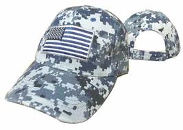 K&#39;s Novelties USA Patch Tactical Navy Blue ACU Digital Camo Embroidered Cap CAP6 - £7.88 GBP