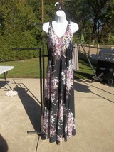 Nwt Julian Taylor Black Floral Print Maxi Dress M - £23.97 GBP