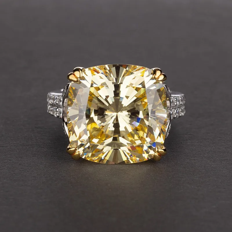 Cushion Cut 10ct Moissanite Diamond Ring 100% Original 925 sterling silver Engag - £59.41 GBP