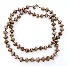 Bead For Life Uganda Hand Crafted Recycled Paper Tribal Bead Necklace 36 in - £17.08 GBP